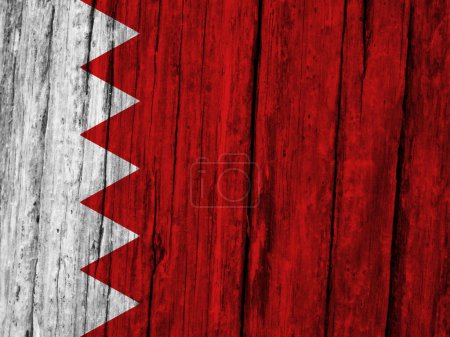 Téléchargez les photos : Drapeau Bahreïn sur fond bois grunge - en image libre de droit