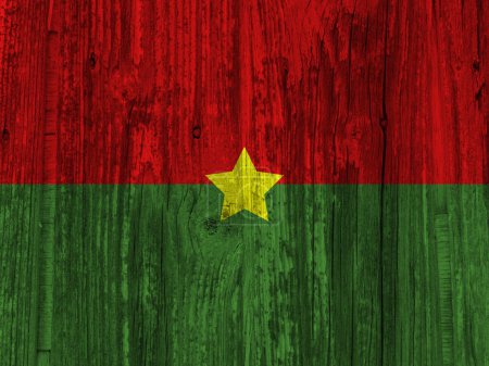 Photo for Burkina Faso flag on grunge wooden background - Royalty Free Image