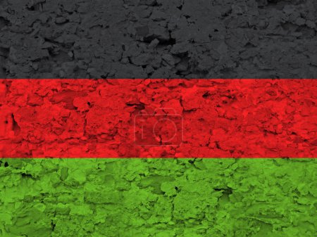 Foto de Bandera de Malawi en textura de piedra rugosa rayada - Imagen libre de derechos