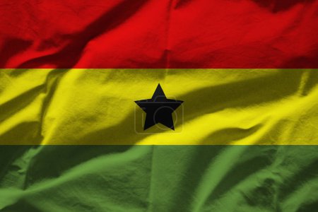 Photo for Ghana flag on wavy surface of fabric - Royalty Free Image