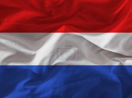 Foto de Bandera de Luxemburgo sobre la superficie ondulada de la tela - Imagen libre de derechos