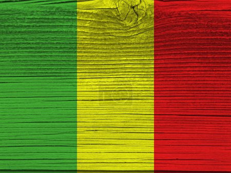 Photo for Mali flag on grunge wooden background - Royalty Free Image