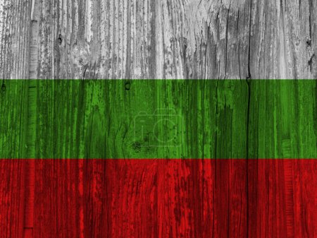 Photo for Bulgaria flag on grunge wooden background - Royalty Free Image