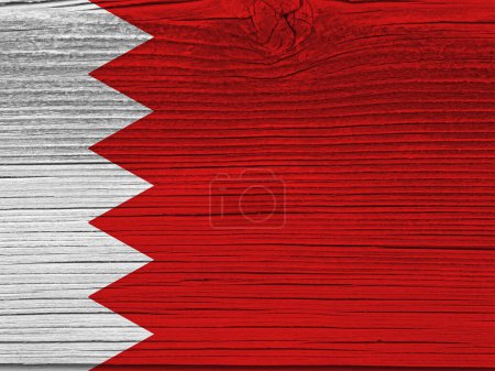 Foto de Bandera de Bahréin sobre fondo grunge de madera - Imagen libre de derechos