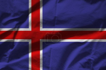 Photo for Iceland flag on scratched rough stone texture - Royalty Free Image