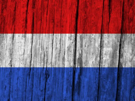 Photo for Luxembourg flag on grunge wooden background - Royalty Free Image