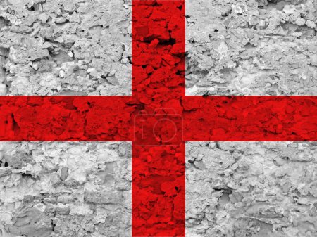 Foto de Bandera de Inglaterra en textura de piedra rugosa rayada - Imagen libre de derechos
