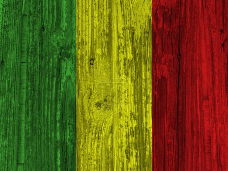 Foto de Bandera de Malí sobre fondo grunge de madera - Imagen libre de derechos