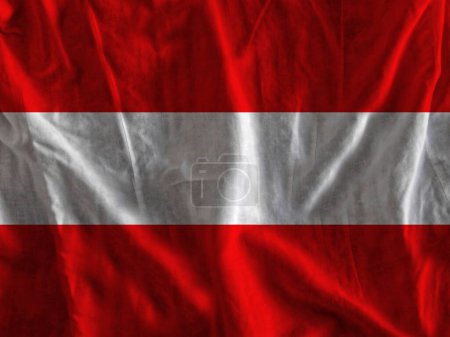Foto de Bandera de Austria sobre la superficie ondulada de la tela - Imagen libre de derechos