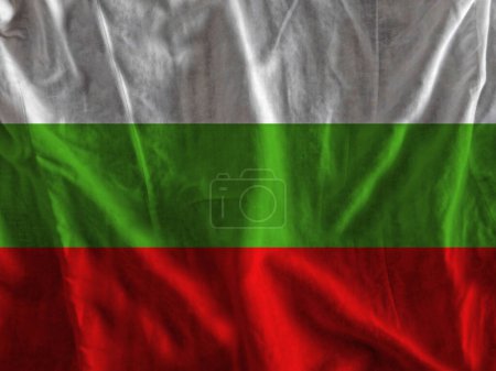 Photo for Bulgaria flag on wavy surface of fabric - Royalty Free Image