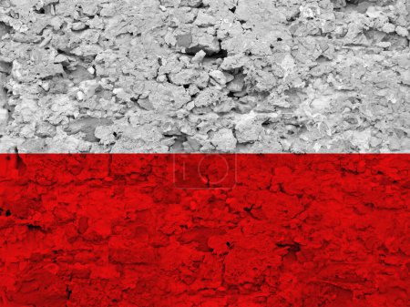 Photo for Poland flag on scratched rough stone texture - Royalty Free Image