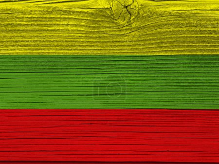 Téléchargez les photos : Drapeau Lituanie sur fond bois grunge - en image libre de droit