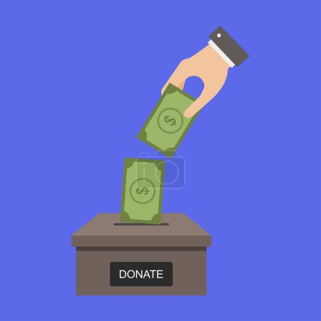 Illustration for Donate money. charity concept. flat vector illustration. - Royalty Free Image