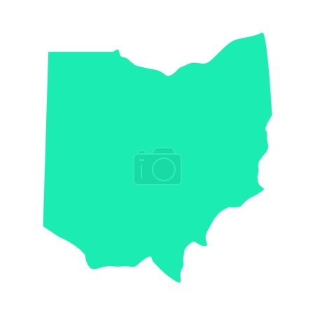Illustration for Ohio map isolated on white background, Ohio state, United States. - Royalty Free Image