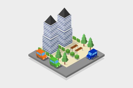 Illustration for Skyscrapers icon on white background - Royalty Free Image