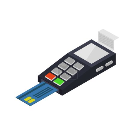 Ilustración de Terminal de pago con tarjeta de crédito - Imagen libre de derechos