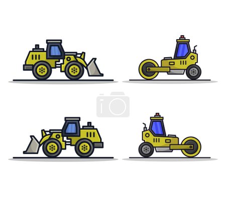 Illustration for Excavator flat icon vector illustration - Royalty Free Image