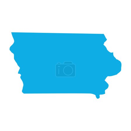 Téléchargez les illustrations : Iowa carte isolée sur fond blanc, État de l'Iowa, États-Unis. - en licence libre de droit