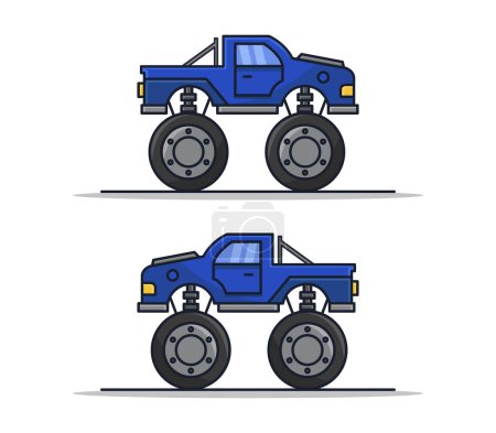 Illustration for Monster truck vector icon isolated on white background - Royalty Free Image