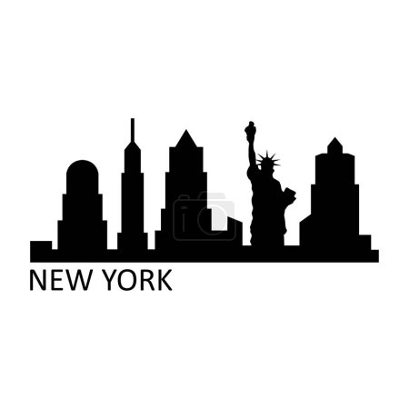 Téléchargez les illustrations : New York skyline sur fond blanc - en licence libre de droit