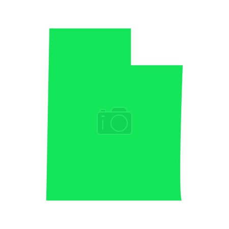 Téléchargez les illustrations : Carte verte de l'Utah isolée sur fond blanc, État de l'Utah, États-Unis. - en licence libre de droit