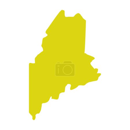 Ilustración de Maine mapa aislado sobre fondo blanco, estado de Maine, Estados Unidos. - Imagen libre de derechos