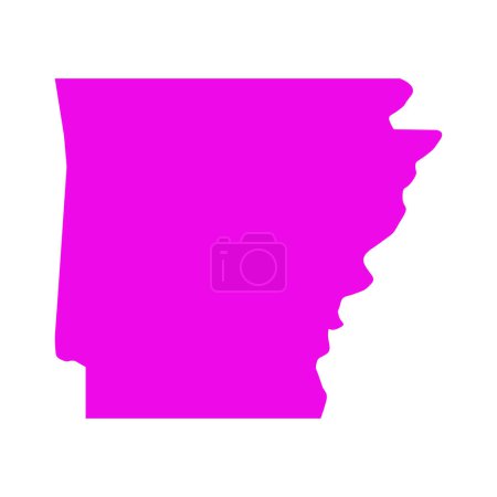 Illustration for Arkansas map isolated on white background, Arkansas state, United States. - Royalty Free Image