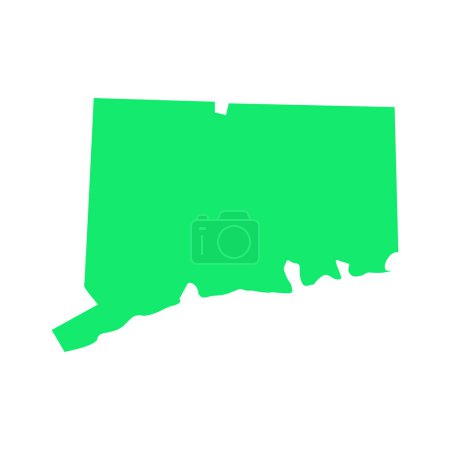 Téléchargez les illustrations : Carte du Connecticut isolée sur fond blanc, État du Connecticut, États-Unis. - en licence libre de droit