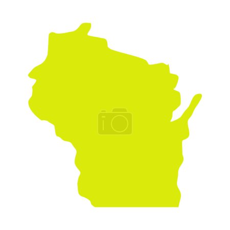 Illustration for Wisconsin map isolated on white background, Wisconsin state, United States. - Royalty Free Image