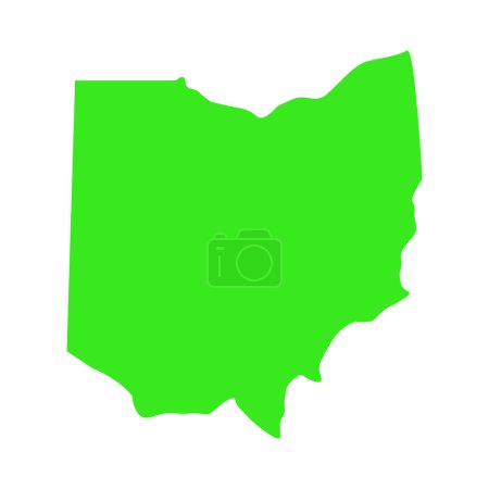 Ilustración de Mapa de Ohio aislado sobre fondo blanco, estado de Ohio, Estados Unidos. - Imagen libre de derechos