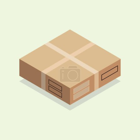 Illustration for Cardboard box icon on light background, illustration - Royalty Free Image