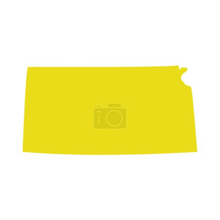 Téléchargez les illustrations : Carte du Kansas isolée sur fond blanc, État du Kansas, États-Unis. - en licence libre de droit