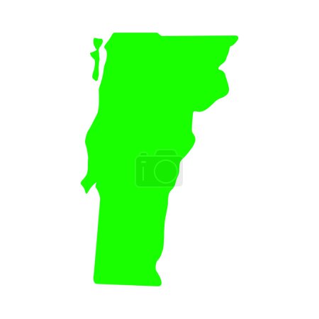 Ilustración de Mapa de Vermont aislado sobre fondo blanco, estado de Vermont, Estados Unidos. - Imagen libre de derechos