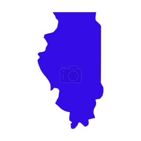 Téléchargez les illustrations : Carte de l'Illinois isolée sur fond blanc, État de l'Illinois, États-Unis. - en licence libre de droit
