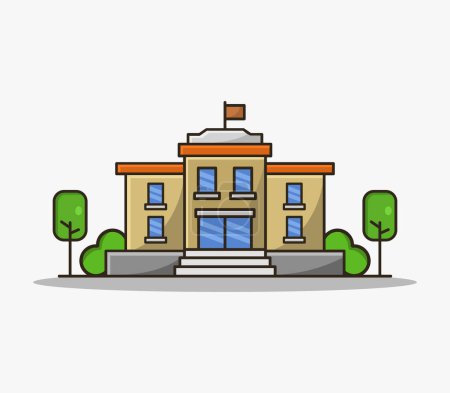 Illustration for School building icon, vector illustration - Royalty Free Image