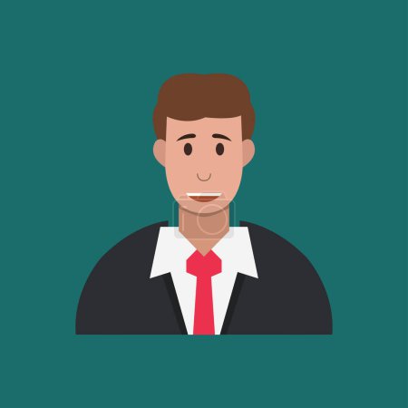 Ilustración de Hombre de negocios icono de vector sobre fondo verde - Imagen libre de derechos