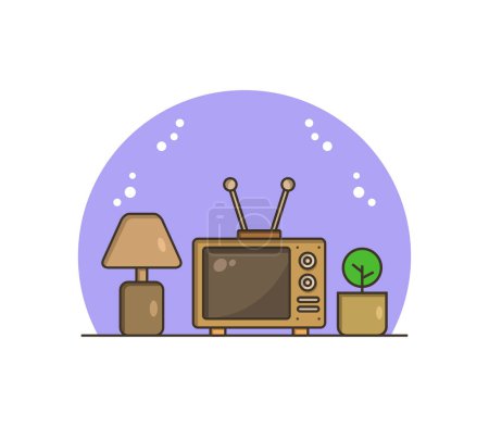 Illustration for Tv web icon simple illustration - Royalty Free Image