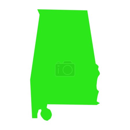 Illustration for Alabama map isolated on white background, Alabama state, United States. - Royalty Free Image