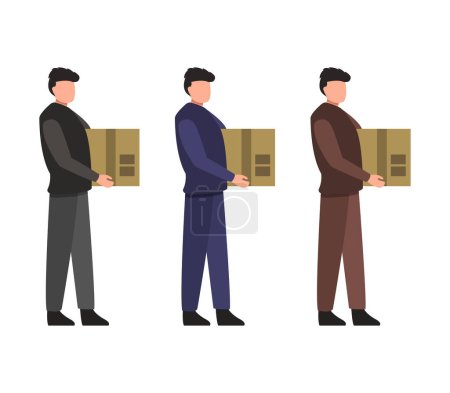 Männer mit Schachteln in der Hand Vektor Illustration