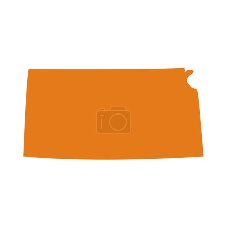 Illustration for Kansas map isolated on white background, Kansas state, United States. - Royalty Free Image