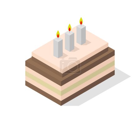 Téléchargez les illustrations : Icône gâteau sur fond blanc - en licence libre de droit