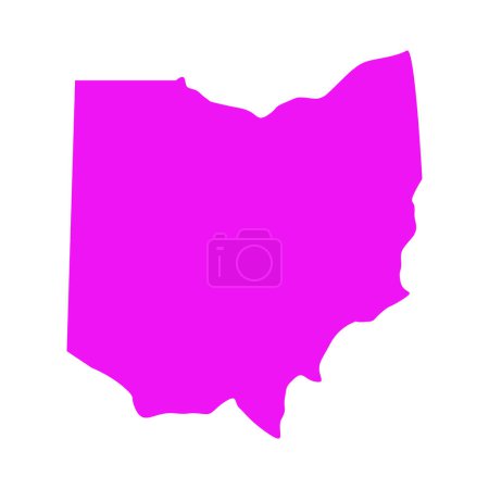 Téléchargez les illustrations : Carte de l'Ohio isolée sur fond blanc, État de l'Ohio, États-Unis. - en licence libre de droit