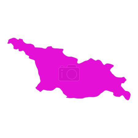 Téléchargez les illustrations : Une silhouette d'une carte de Géorgie - en licence libre de droit