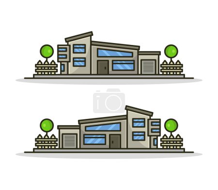 Illustration for Stylised icon of house, home banner vector illustration - Royalty Free Image