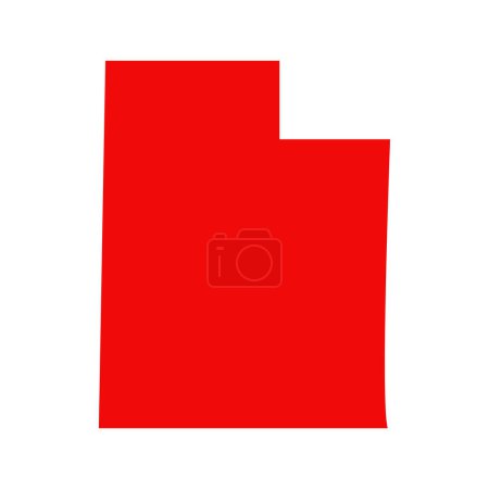 Illustration for Red Utah map isolated on white background, Utah state, United States. - Royalty Free Image