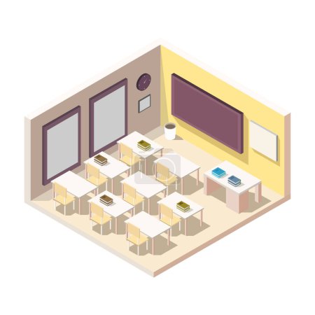 Illustration for School building interior, vector illustration - Royalty Free Image