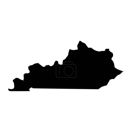 Ilustración de Mapa de Kentucky aislado sobre fondo blanco, estado de Kentucky, Estados Unidos. - Imagen libre de derechos