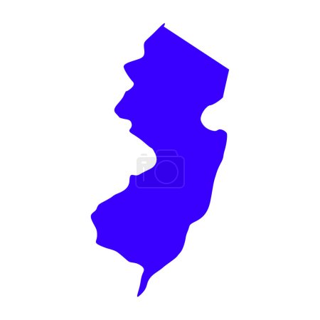 Téléchargez les illustrations : Carte du New Jersey isolée sur fond blanc, État du New Jersey, États-Unis. - en licence libre de droit