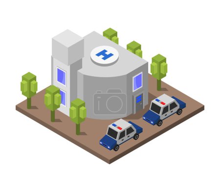 Téléchargez les illustrations : Icône du poste de police illustration vectorielle design - en licence libre de droit