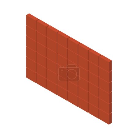 Illustration for Red brick wall icon on white background, vector - Royalty Free Image